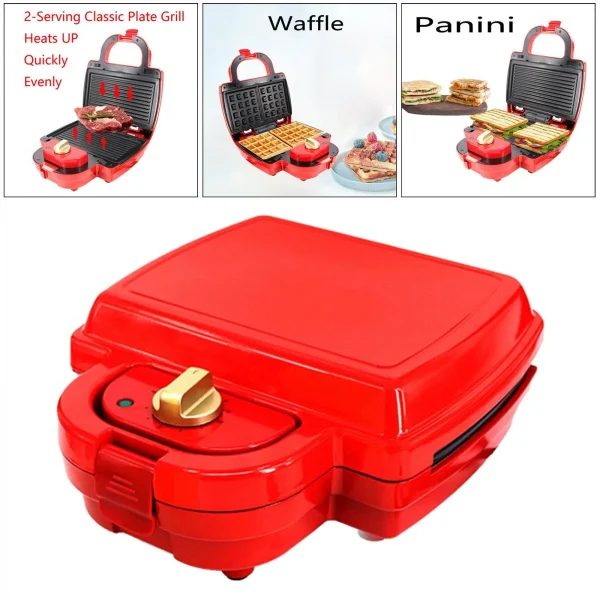3in1 électrique Sandwich Gaufrier Gril Pratique 750W US Plug Cadeaux 3