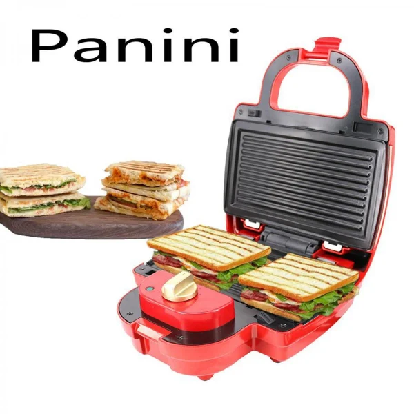 3in1 électrique Sandwich Gaufrier Gril Pratique 750W US Plug Cadeaux 6