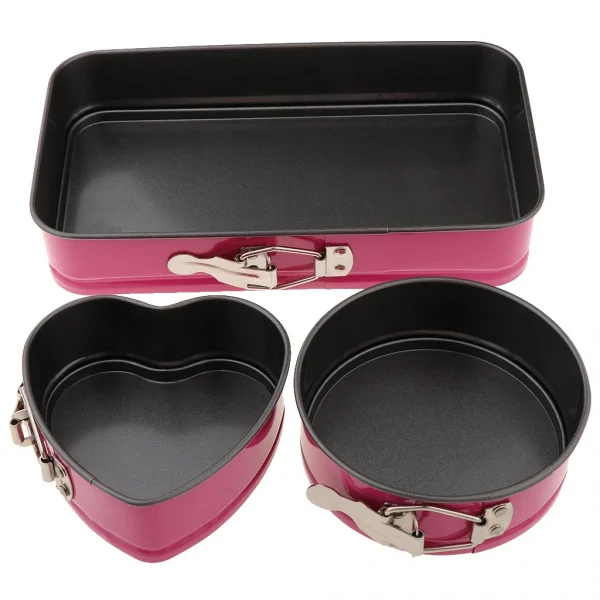 3pcs Springform Pan Set Pâte À Gâteau Antiadhésif Cuisson Cuisson … 3
