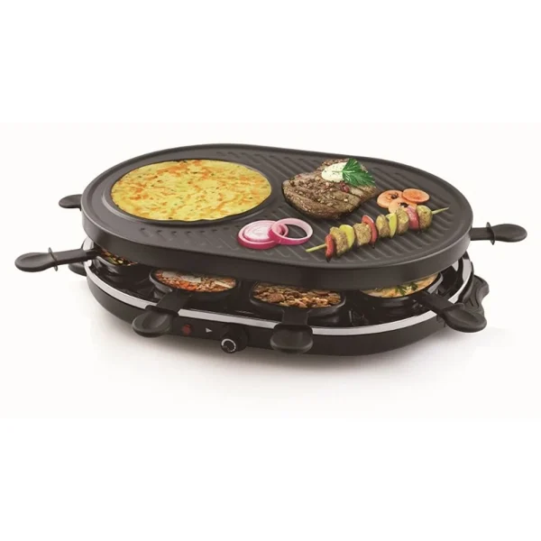 Tristar Appareil à Raclette Multifonctions 4 En 1 Pour 8 Personnes 1200W Noir 1