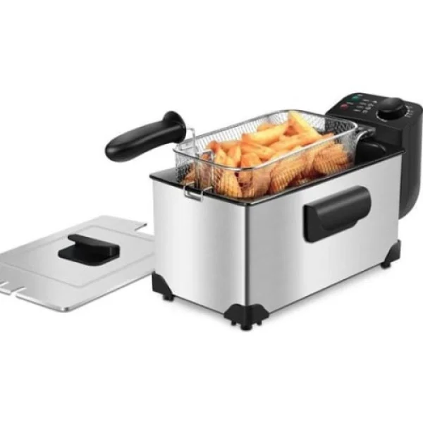 Agni 30HEY Friteuse 3L 2200W Sans BPA Acier Inoxydable Argenté 4