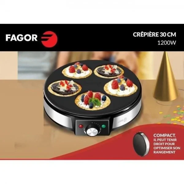 Crepiere Electrique 30 Cm – FAGOR FG541 -1200 W – Thermostat Réglabl… 4