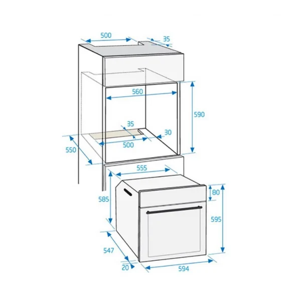 Beko Four Intégrable Multifonction 80l 60cm A Pyrolyse Inox/noir – Bvm3540… 4