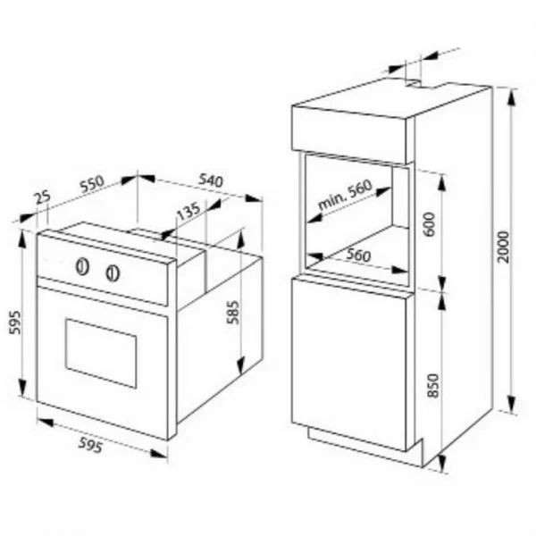 Amica Four Encastrable Multifonction 65l 60cm A Pyrolyse Inox – Ao5016 – AMI… 4