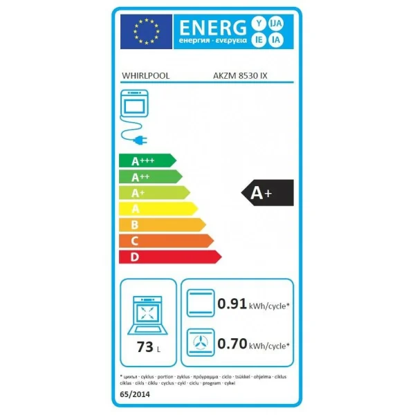 Four Multifonction 73l 60cm A+ Pyrolyse Inox – Akzm8530ix – WHIRLPOOL 3