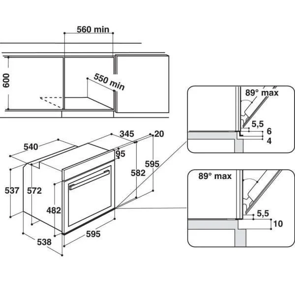 Four Intégrable 73l 59,5cm A Pyrolyse – Akzm8480ix – WHIRLPOOL 4