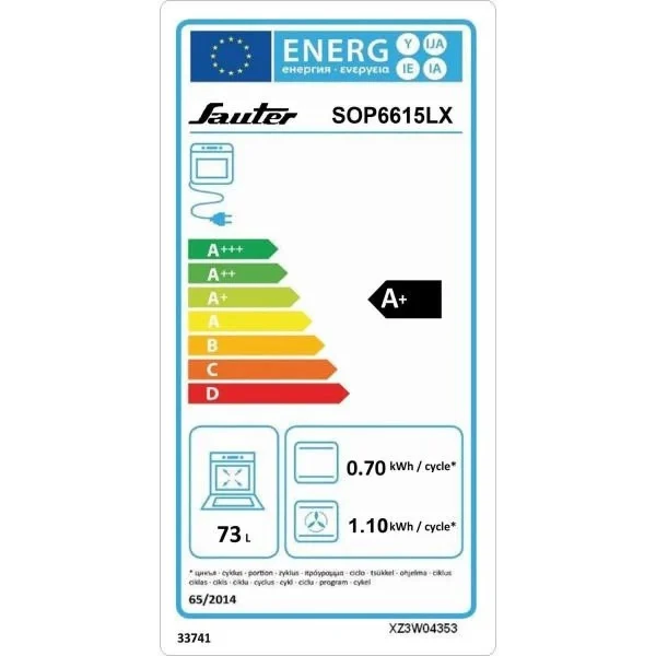 Four Intégrable Multifonction 73l 60cm A+ Pyrolyse Noir/inox – Sop661… 3
