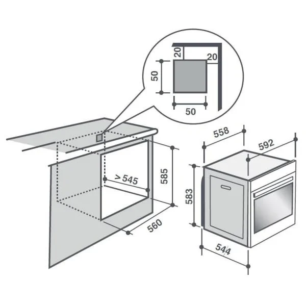 Four Intégrable Multifonction 73l 60cm A+ Pyrolyse Noir/inox – Sop661… 4