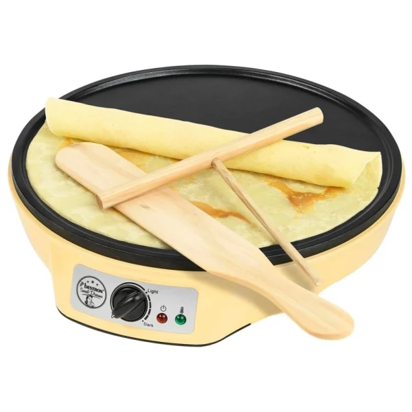 Bestron Crêpière électrique 1000W Diam. 30cm – En Jaune 1