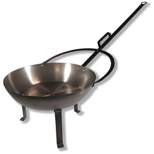 Poêle Profonde Avec Manche Renforcé Et Pieds Coloris Noir – Ø 50 Cm 1
