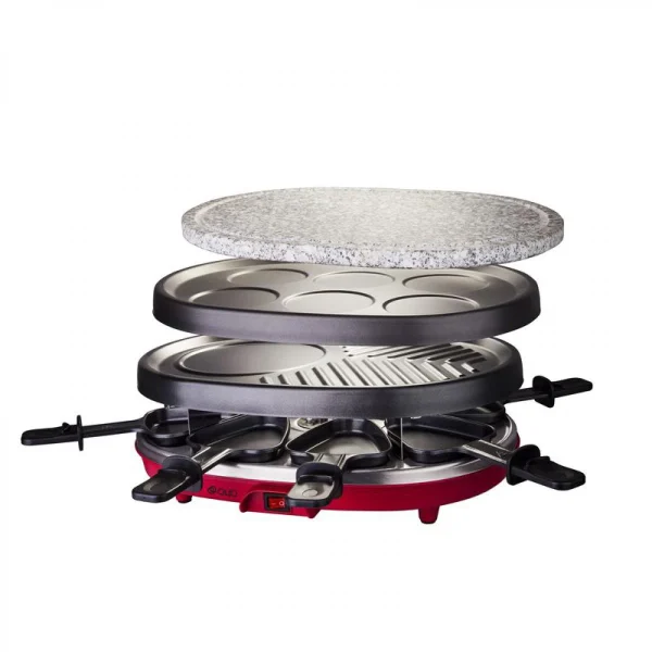 Raclette/pierre/gril/crêpe AYA RAC 3EN1 Rouge 4