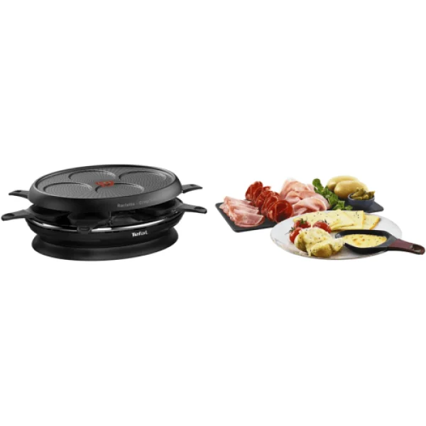 Tefal RE320812 Raclette 1050W Plaques Amovibles Revêtement Antiadhésif Noi… 3