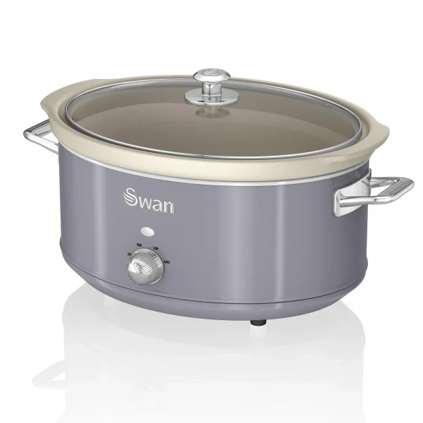 Swan Retro Mijoteuse 6,5L Poêle Amovible En Céramique Antiadhésive, Croc… 1