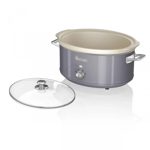 Swan Retro Mijoteuse 6,5L Poêle Amovible En Céramique Antiadhésive, Croc… 4