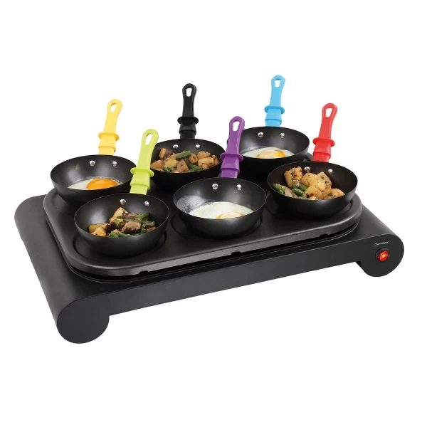 LIVOO Set 3 En 1 Mini Woks, Crêpière Et Grill + 6 Woks + 6 Spatules + Louc… 4