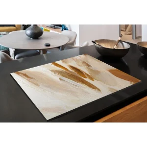 Tapis Plaque Induction Blanc – Marron – Abstrait Protection Plaque Ind… 13