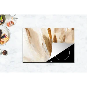 Tapis Plaque Induction Blanc – Marron – Abstrait Protection Plaque Ind… 15